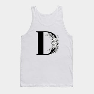 D alphabet Botanical cherry blossom sakura flowers Tank Top